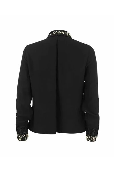 Elisabetta Franchi Longsleeve Shirts Long-Sleeved Shirt With Pearl Detailing Black 1 Elisabetta Franchi Longsleeve Shirts Long-Sleeved Shirt With Pearl Detailing Black