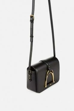 Elisabetta Franchi Schoudertassen Eco -leather Bag With Shoulder Strap And Bracket Black