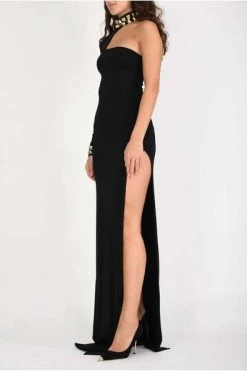 Elisabetta Franchi Jurken Red Carpet Dress With Studded High Collar Black -Elisabetta Franchi Winkel 19a856d08c5ab92304ca3c3a8253730b