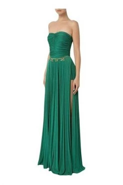 Elisabetta Franchi Jurken Lurex Long Dress Green -Elisabetta Franchi Winkel 1a3ec6349ef37be1a8a53e8ca78ca64a