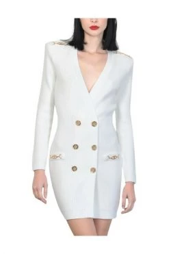 Elisabetta Franchi Jurken Knitted Dress White -Elisabetta Franchi Winkel 1a61e41c9ea877f78d5b0199f31ae229