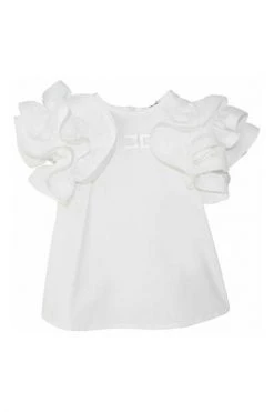 Elisabetta Franchi Jurken My Baby Girl Baby Girl Dress In Cotton Popeline White