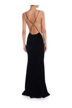 Elisabetta Franchi Feestjurken Velvet Mermaid Dress With Nude Tulle Inserts Black -Elisabetta Franchi Winkel 1b3217d5069535339c13a1e83a4f5886