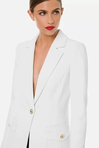 Elisabetta Franchi Blazers White 2 Elisabetta Franchi Blazers White - Afbeelding 2