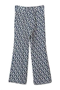 Elisabetta Franchi Lange Broeken Trousers Blue