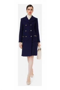 Elisabetta Franchi Trenchcoats & Mantels Double-Breasted Coats Blue
