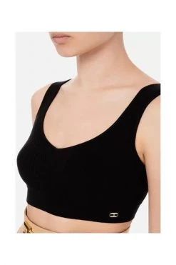 Elisabetta Franchi Tops Sleeveless Top With Heart Black -Elisabetta Franchi Winkel 1d861473547e03da2d4f15c2d7add859