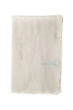 Elisabetta Franchi Sjaals Pashmina Jacquard Disegno Lettering Blue