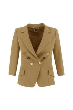 Elisabetta Franchi Blazers Double Breasted Blazer Brown -Elisabetta Franchi Winkel 1db2e248376253ce847d25dcfc9e55a1