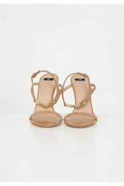 Elisabetta Franchi Sandalen Open-Toe Sandals With Logoed Strap Brown -Elisabetta Franchi Winkel 1e462797595ff8bda54c08597760e771