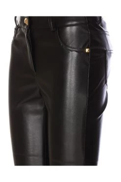 Elisabetta Franchi Leren Broeken Leather Trousers Black -Elisabetta Franchi Winkel 1e628091657668b437d72629b901991b