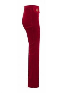 Elisabetta Franchi Wijde Broeken Velvet Close-fitting Trousers Red -Elisabetta Franchi Winkel 1e9b53d5fd363b4fccbb344ff4d12283