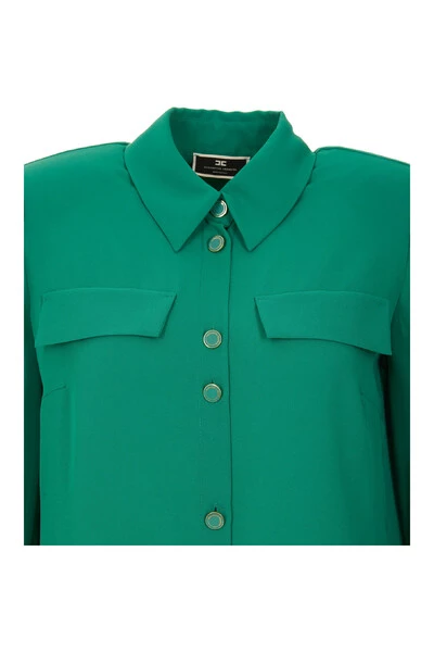 Elisabetta Franchi Longsleeve Shirts Shirts Green 2 Elisabetta Franchi Longsleeve Shirts Shirts Green - Afbeelding 2