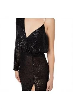 Elisabetta Franchi Feestjurken RED CARPET ASYMMETRIC DRESS Black