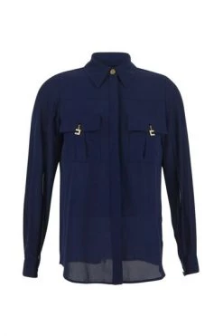 Elisabetta Franchi Longsleeve Shirts Pocket Shirt Blue -Elisabetta Franchi Winkel 210ae1bc19c2b3c5eb6fab1cee6b8d7c