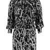 Elisabetta Franchi Casual Jurken All-Over Logo Butter Dress Black