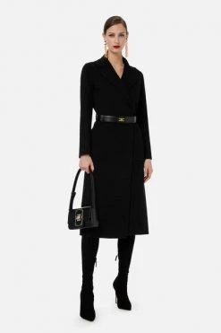 Elisabetta Franchi Trenchcoats & Mantels Belted Coats Black -Elisabetta Franchi Winkel 226e7eca2ae0849a4ef753ed0d2520aa