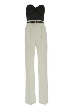 Elisabetta Franchi Jumpsuits & Tuinbroeken Corset Jumpsuit White