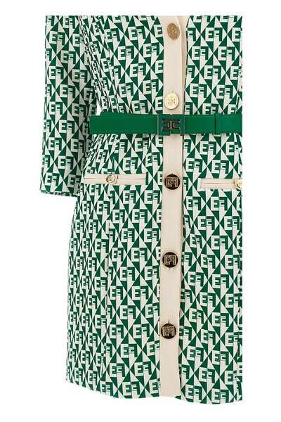 Elisabetta Franchi Casual Jurken Short Dresses Green 5 Elisabetta Franchi Casual Jurken Short Dresses Green - Afbeelding 5