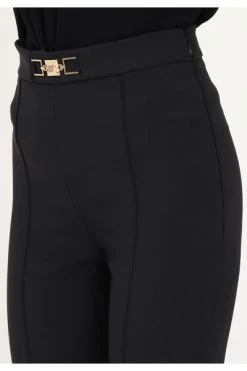Wijde Broeken Elisabetta Franchi Trousers Black Black -Elisabetta Franchi Winkel 2371bf558dda06ec775bd4bc0300224f
