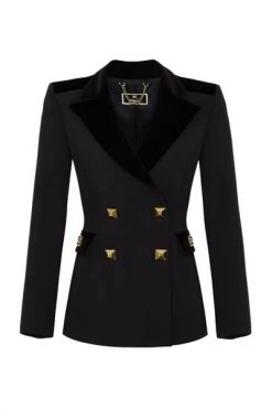 Elisabetta Franchi Blazers Jackets Black -Elisabetta Franchi Winkel 237678a3fccbd65b86a7fa16a026f25a