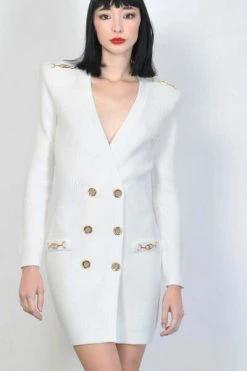 Elisabetta Franchi Jurken Knitted Dress White -Elisabetta Franchi Winkel 2433e91fef0e5e1842401c26d3e79a83