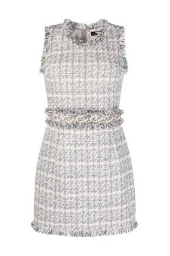 Elisabetta Franchi Casual Jurken Mini Dress In Check Print Tweed White 9 Elisabetta Franchi Casual Jurken Mini Dress In Check Print Tweed White -Elisabetta Franchi Winkel 24a5de1632d50b66014432bf8b6e8477