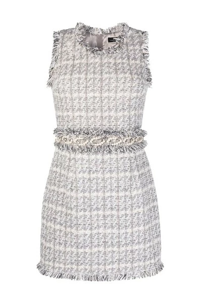 Elisabetta Franchi Casual Jurken Mini Dress In Check Print Tweed White 4 Elisabetta Franchi Casual Jurken Mini Dress In Check Print Tweed White - Afbeelding 4