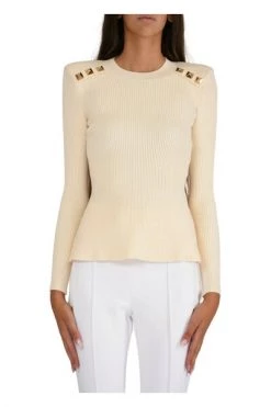 Elisabetta Franchi Sweaters Round-Neck Knitwear Yellow -Elisabetta Franchi Winkel 24c6a4eda4a2b4a16994d11966f1d62a