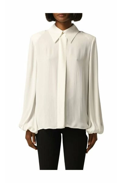 Elisabetta Franchi Longsleeve Shirts Large Sleeve Shirt Beige 3 Elisabetta Franchi Longsleeve Shirts Large Sleeve Shirt Beige - Afbeelding 3
