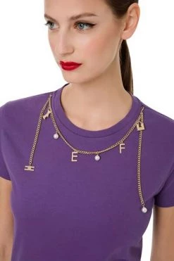 Elisabetta Franchi T-Shirts Purple -Elisabetta Franchi Winkel 24f8b77dab3644bc5ebedf269bc16eb7