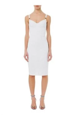 Elisabetta Franchi Casual Jurken Pencil Dress With Straps White