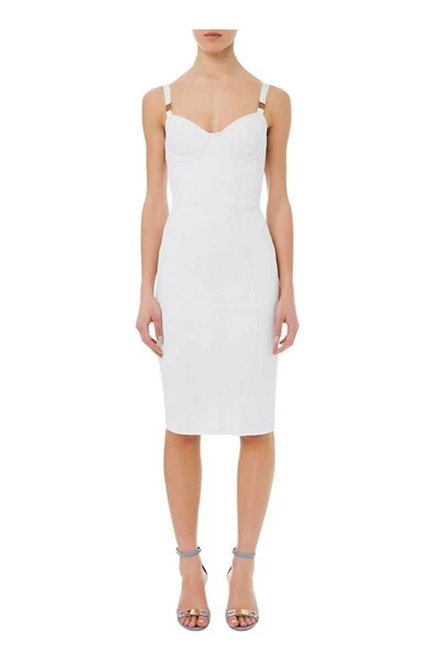 Elisabetta Franchi Casual Jurken Pencil Dress With Straps White 1 Elisabetta Franchi Casual Jurken Pencil Dress With Straps White