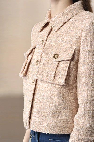 Elisabetta Franchi Blazers Tweed Jackets Beige 4 Elisabetta Franchi Blazers Tweed Jackets Beige - Afbeelding 4