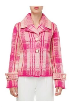 Elisabetta Franchi Zomerjassen Jacket Tartan Pink