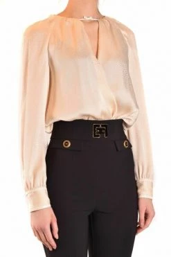 Elisabetta Franchi Blouses CB00607E2V309 BLOUSE Beige -Elisabetta Franchi Winkel 25eac88ff055169d7cd07be2160efeee