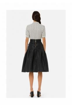 Elisabetta Franchi Midirokken Wide Ottoman Skirt Black -Elisabetta Franchi Winkel 2654ab85dd5b811e32ecdba04d5a6b76