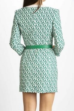 Elisabetta Franchi Casual Jurken DRESS WITH BELT Green