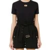Elisabetta Franchi T-shirts T-shirt With Metal Logo Black