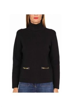 Elisabetta Franchi Coltruien Sweatshirts ; Hoodies Black -Elisabetta Franchi Winkel 2760d5dd040b21ad4a70b40b5a2e5d11