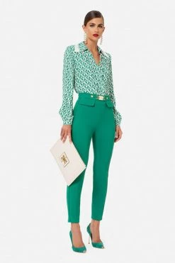 Elisabetta Franchi Chino's Chinos Green -Elisabetta Franchi Winkel 27b3f91fcd6e9691d4a61197db8a67ad