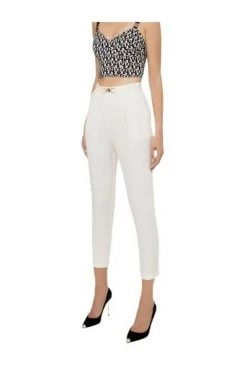 Elisabetta Franchi Pantalons Tapered Trousers White