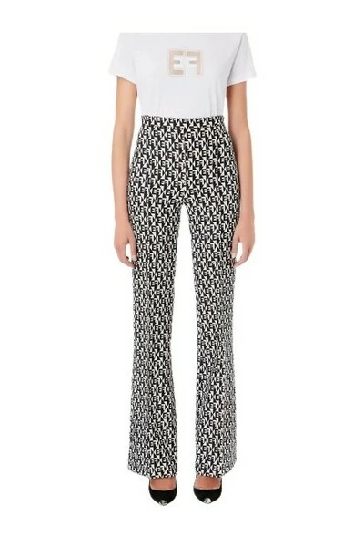 Elisabetta Franchi Wijde Broeken Wide Trousers Black 3 Elisabetta Franchi Wijde Broeken Wide Trousers Black - Afbeelding 3
