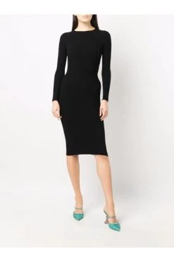 Elisabetta Franchi Casual Jurken Dress With Round Neck And Neck Bun Black -Elisabetta Franchi Winkel 2926a9924eaefcc5a5fd57ef9df77dd9