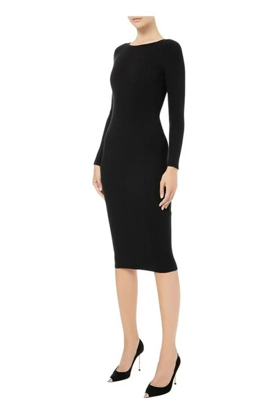 Elisabetta Franchi Casual Jurken Midi Dresses Black 2 Elisabetta Franchi Casual Jurken Midi Dresses Black - Afbeelding 2