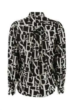 Elisabetta Franchi Longsleeve Shirts All-Over Print Top Black -Elisabetta Franchi Winkel 297227ec82b812348d2566874ca696f4