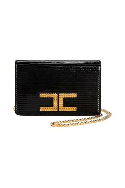 Schoudertassen ELISABETTA FRANCHI LIZARD EFFECT BLACK CROSSBODY BAG Black 1 Schoudertassen ELISABETTA FRANCHI LIZARD EFFECT BLACK CROSSBODY BAG Black