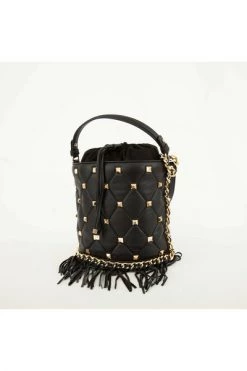Elisabetta Franchi Shoppers Tote Bags Black