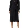 Elisabetta Franchi Casual Jurken Georgette Dress With Foulard Scarf Black
