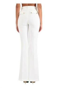Vrijetijds Broeken ELISABETTA FRANCHI Flared Trousers White
